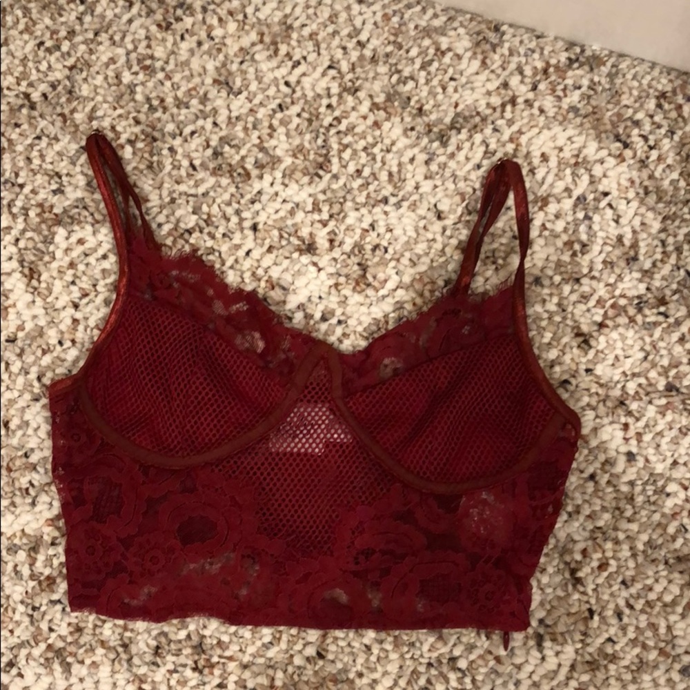 Princess Polly Red Cropped Corset Tank